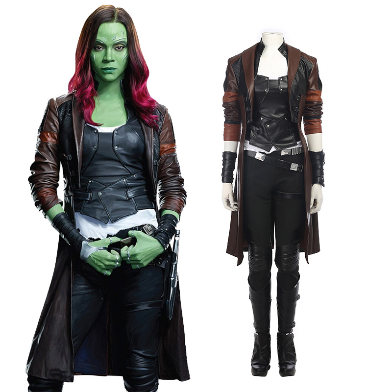 Guardians of the Galaxy 2 Gamora Zen Whoberi Ben Titan Cosplay Kostumer Hele sæt Fastelavn