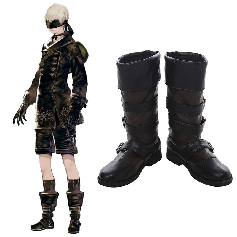 Nier: Automata YoRHa No.9 Type S (9S) Cosplay Chaussures Bottes Carnaval