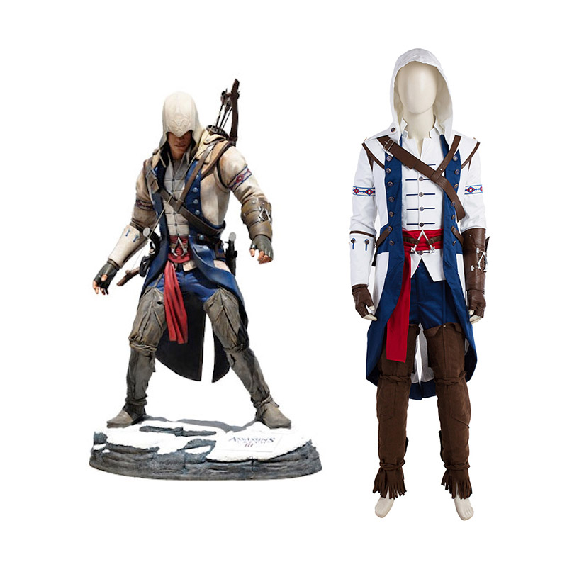 Assassin\'s Creed III Kenway Connor Cosplay Kostumer Hele sæt Fastelavn