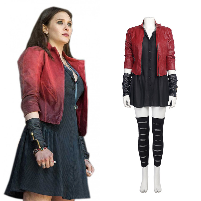 Marvel DC Comics Scarlet Witch Cosplay Costumes Full Set