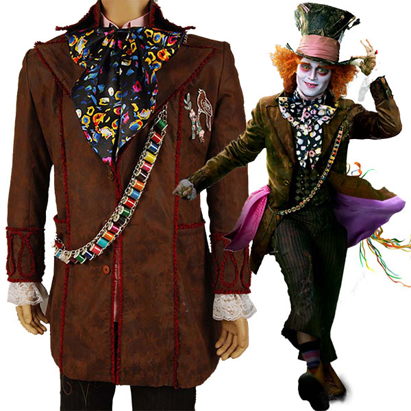 Costumi Alice In Wonderland Johnny Depp as Mad Hatter Abito Cosplay