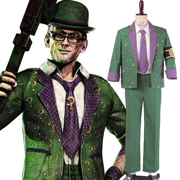 Batman: Arkham City The Riddler Dr.Edward Nigma Outfit Cosplay Costume