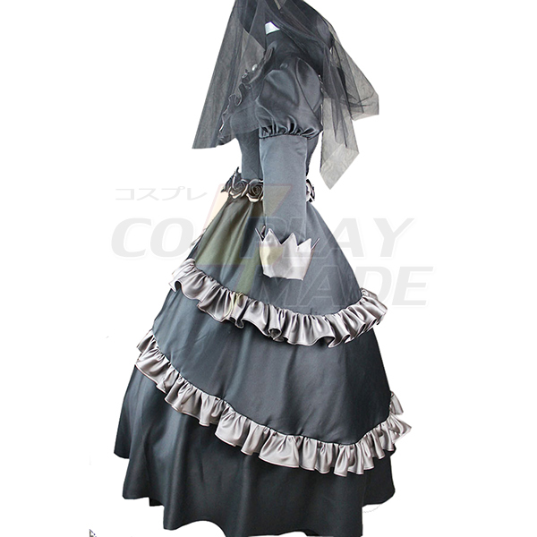 Black Butler Queen Victoria Zwart Lolita-jurk Cosplay Kostuum