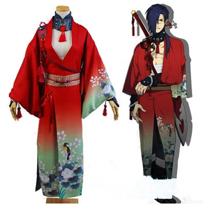 Disfraces DMMD Dramatical Murder Koujaku Cosplay Rojo Kimono Anime Ropa
