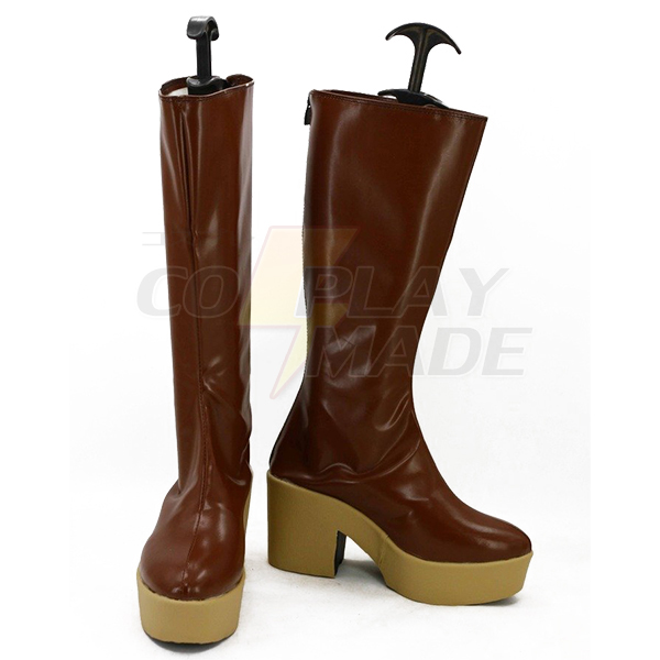 Fairy Tail Lucy Cosplay Boots Custom Made Brown Shoes