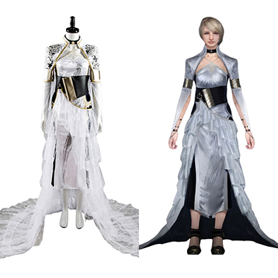 Final Fantasy XV Lunafreya Nox Fleuret Kingsglaive Klänning Cosplay Kostym