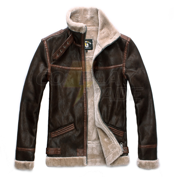 Resident Evil 4 Leon Leather Jacket with Leon Faux Fur Jacket ∕ Coat Cosplay