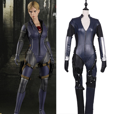 Resident Evil 5 Jill Valentine Cosplay Leather Costume Halloween