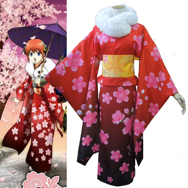 Gintama Kagura kimono Faschingskostüme Cosplay Kostüme