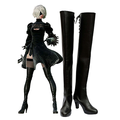 NieR: Automata 2B Bottes Cosplay Chaussures Bottes Carnaval