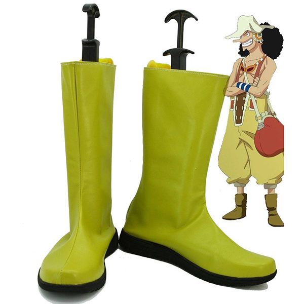 One Piece Anime Usopp Cosplay Shoes Boots Yellow Custom Made