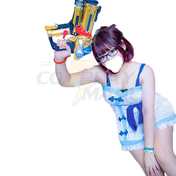 Overwatch Game Mei Cosplay Costume top+pant+bag with Hair Accessory