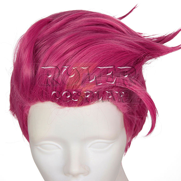 Pelucas Overwatch OW Zarya Short Rose Rojo Styled Cosplay Heat Resistent Hair