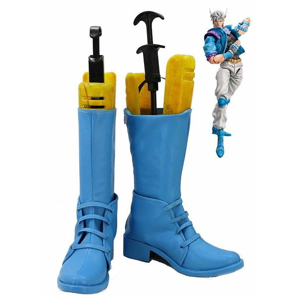 JoJo\'s Bizarre Adventure 2 Caesar Cosplay Shoes Blue Boots Custom Made