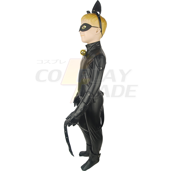 Drenge Kids Miraculous: Tales of Ladybug & Cat Noir Adrien Agreste Cat Noir Jumpsuit Tøj Cosplay Kostume
