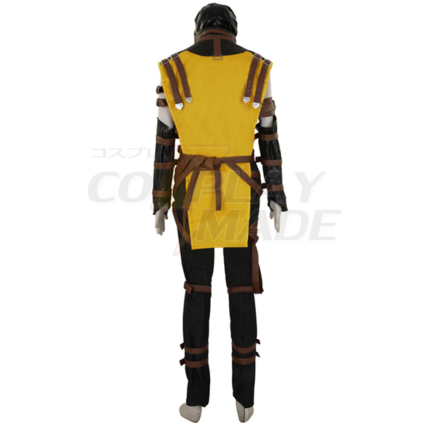 Mortal Kombat Scorpion Hanzo Hasashi Mask Cosplay Kostuum