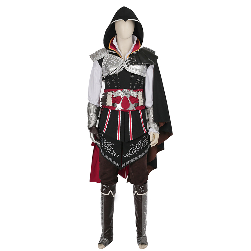 Assassins Creed 2 Ezio Auditore Da Firenze Cosplay Costume Black