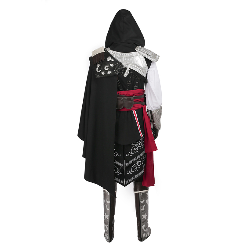 Assassins Creed 2 Ezio Auditore Da Firenze Cosplay Costume Black