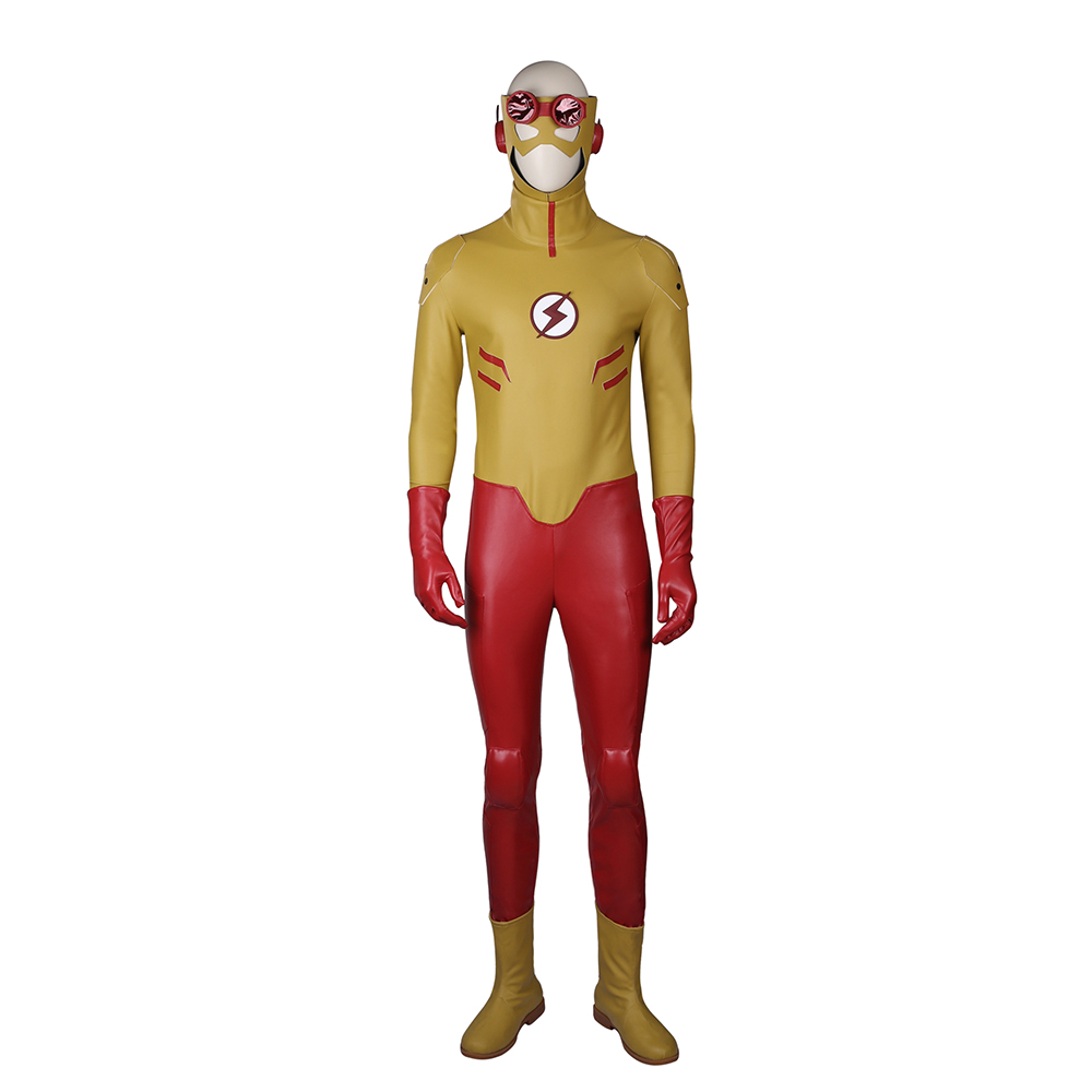 Jovens Justiceiros Wally West Kid Flash Cosplay Traje Carnaval