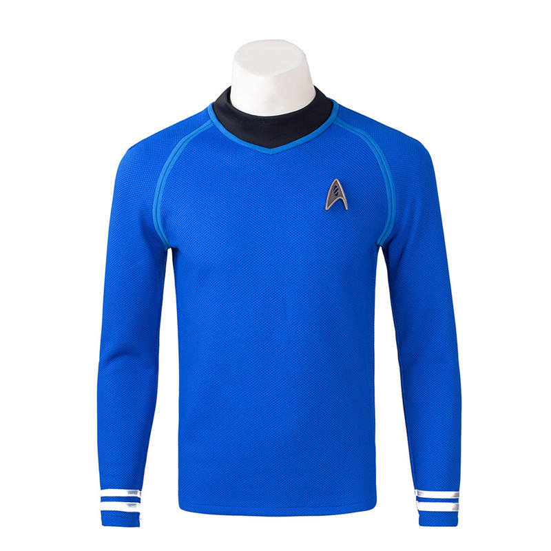 Star Trek Beyond Spock Blue Shirt Cosplay Kostume Fastelavn