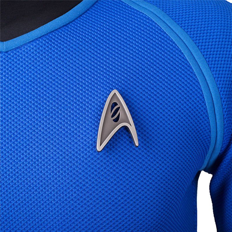 Star Trek Beyond Spock Blue Shirt Cosplay Kostume Fastelavn