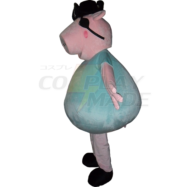Blue Peppa Pig Mascot Costume Cartoon