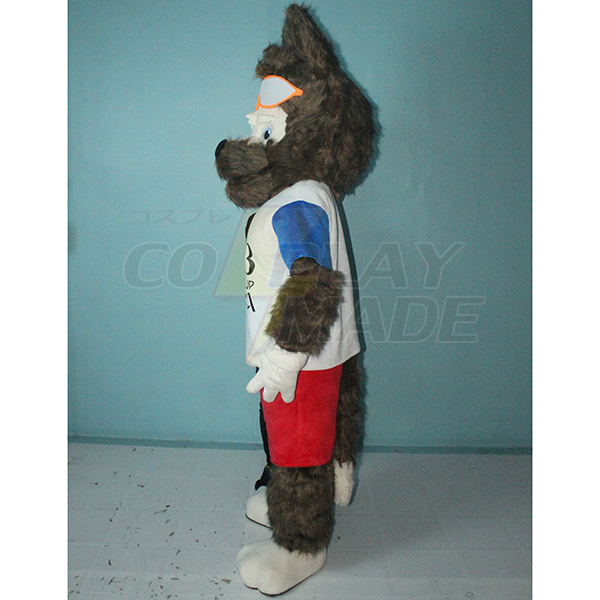 White Wolf Zabivaka Mascot Costume Cartoon