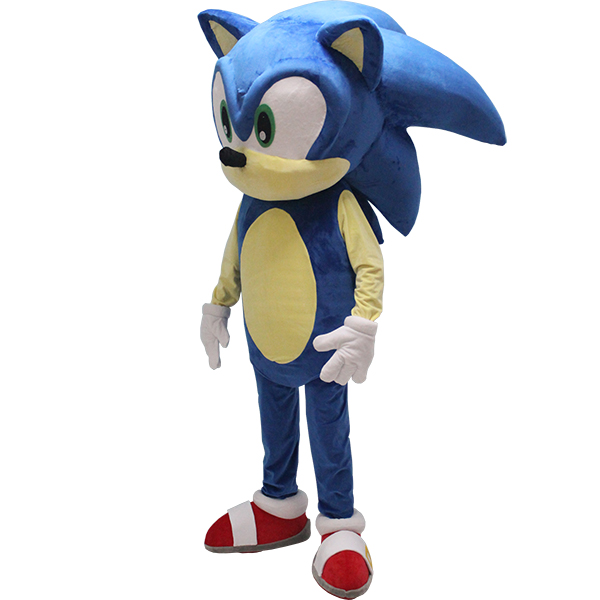 Blue Sonic the Hedgehog Mascot Costume Cartoon