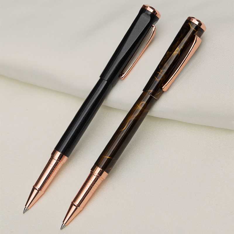 Luxury Gift Ballpoint Pens Color Lacquer Rollerball Pen with 18KT Gold Plated