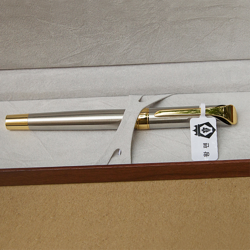 Luxury Gift Business Pens Ballpoint Pen Black/Silver Lacquer Rollerball Pen 18KT Gold Plated