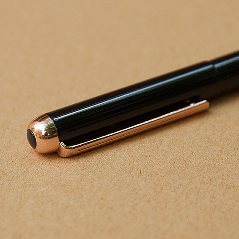 Luxury Gift Ballpoint Pen Black Lacquer Rollerball Pens with 18KT Gold Plated with Leather Box
