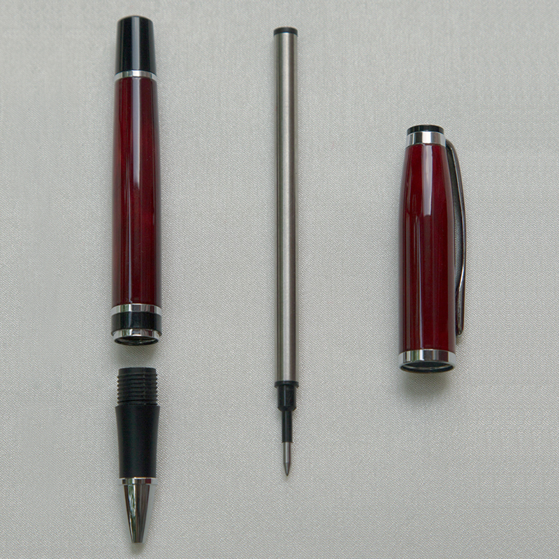 Luxury Gift Ballpoint Pen Red Lacquer Rollerball Pen with Silver Plated