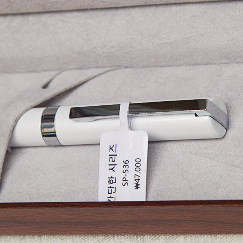 Luxury Gift Business Pens Ballpoint Pen White Lacquer Rollerball Pen with Silver Plated/Silver Cap