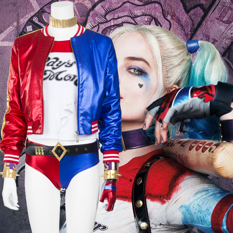 Suicide Squad Harley Quinn Cosplay Halloween Karneval Kläder Dräkt Sverige