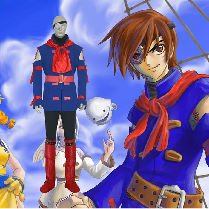 Skies of Arcadia Vyse Cosplay Kostume Anime Fastelavn