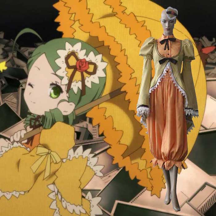 Rozen Maiden Kanaria Canary Bird Cosplay Kostume Fastelavn