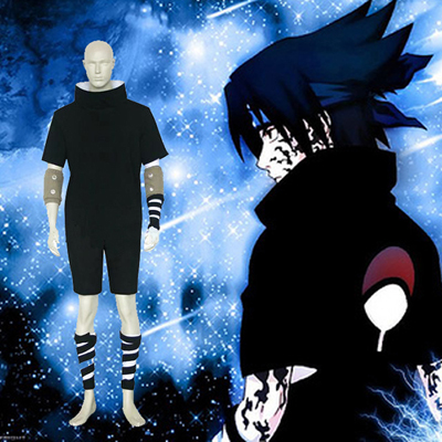 Naruto Sasuke Uchiha Noir Cosplay Costume Vêtements Carnaval