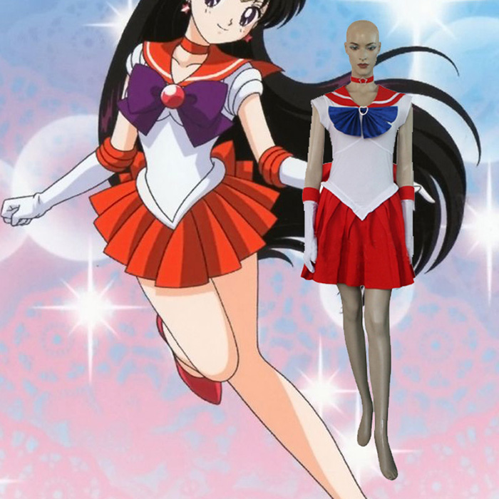 Sailor Moon Sailor Mars Raye Hino Cosplay Kostume Fastelavn