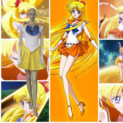 Sailor Moon Sailor Venus Mina Aino Cosplay Kostyme Karneval
