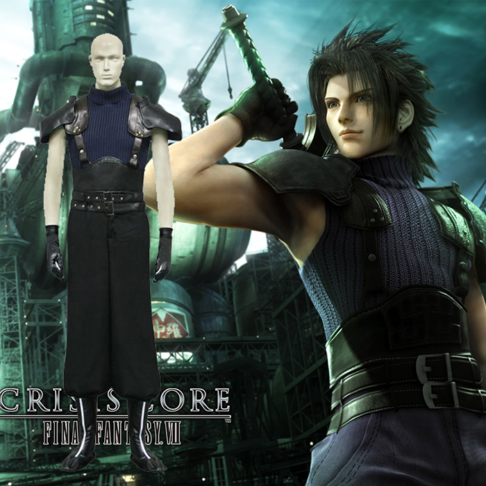 Final Fantasy VII 7 Crisis Core Zack Fair Cosplay Kostume Fastelavn
