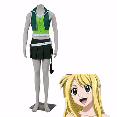Anime Fairy Tail Lucy III Green Cosplay Kostymer Karneval