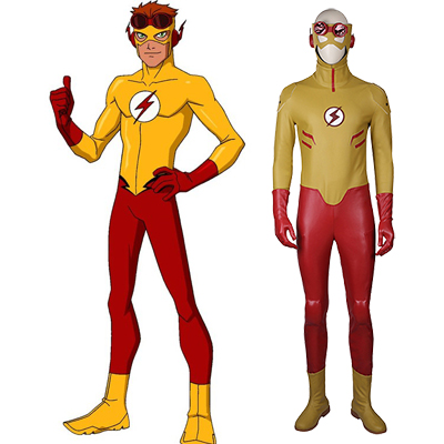Flash Sárga Cosplay Halloween Jelmez Zentai Suit Teljes Készlet Karnevál