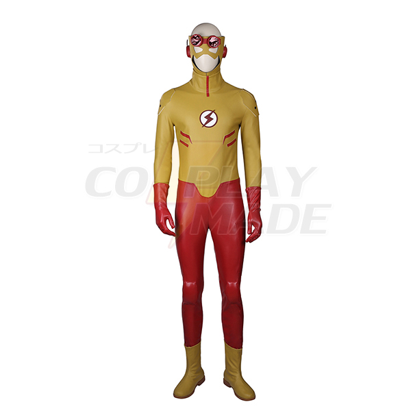 Flash Sárga Cosplay Halloween Jelmez Zentai Suit Teljes Készlet Karnevál