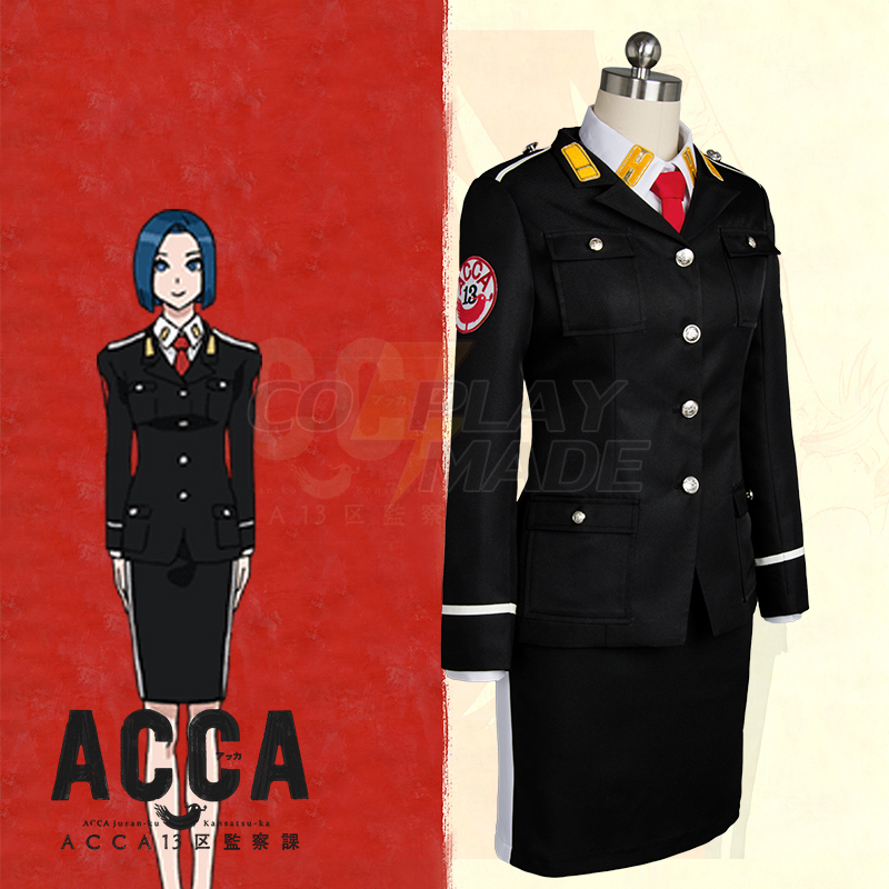 ACCA:13 Cosplay Kostume Women Udklædning Uniform Fastelavn