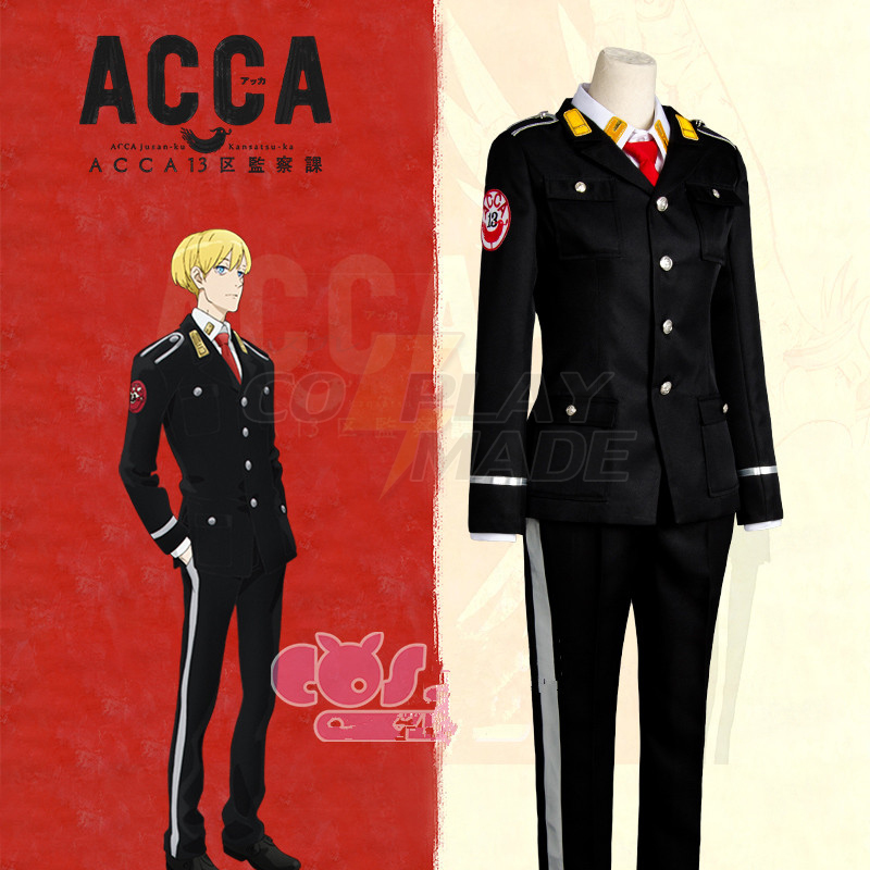 ACCA:13 Cosplay Kostume Men Udklædning Uniform Fastelavn