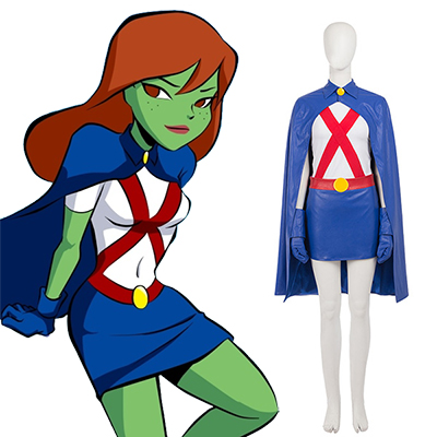 Young Justice Miss Martian Cosplay Kostumer Hele sæt Fastelavn