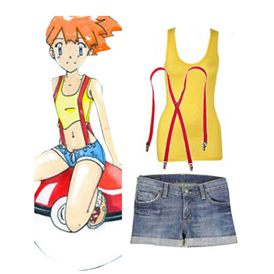 Pokemon Go Poke Monster Misty Halloween Cosplay Kostume Fastelavn