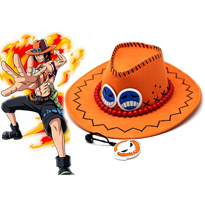 One Piece Portgas·D· Ace West Cowboy Hatte Cosplay Accessories Fastelavn