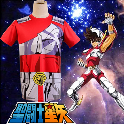 Saint Seiya Bronze Saint Seiya Pegasus Cloth Summer T-shirt Anime Cosplay Kostume Fastelavn