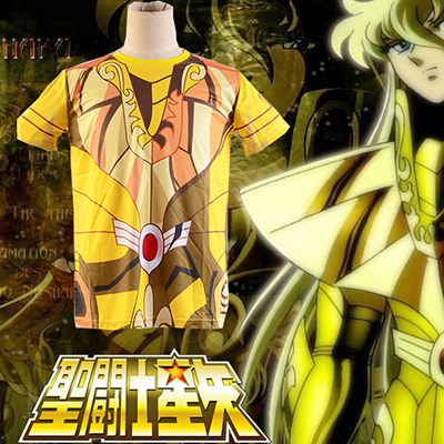 Saint Seiya Gold Saint Shaka Virgo Golden Cloth Summer T shirt Cosplay 